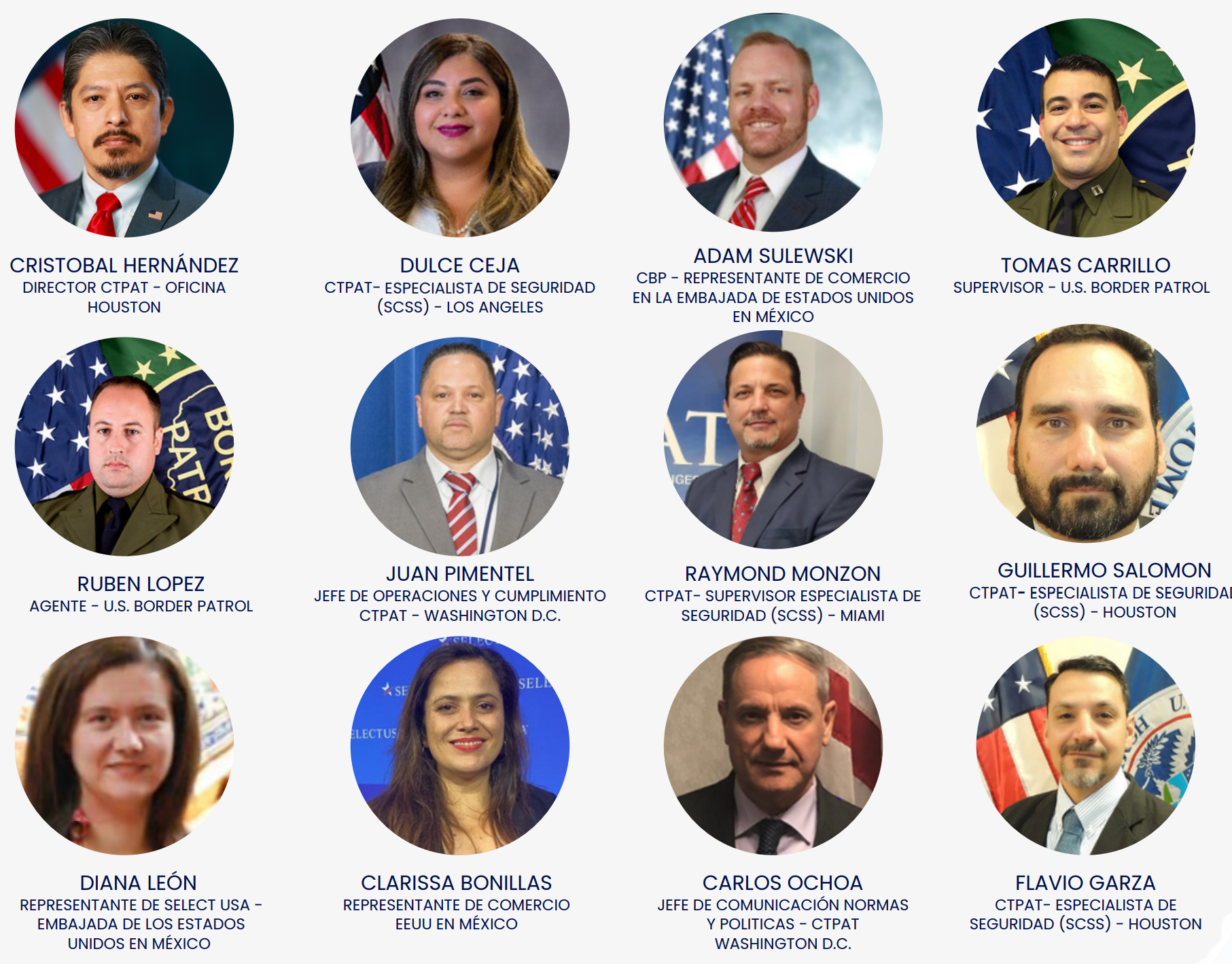 Listado de expositores del Webinar ctpat 2024